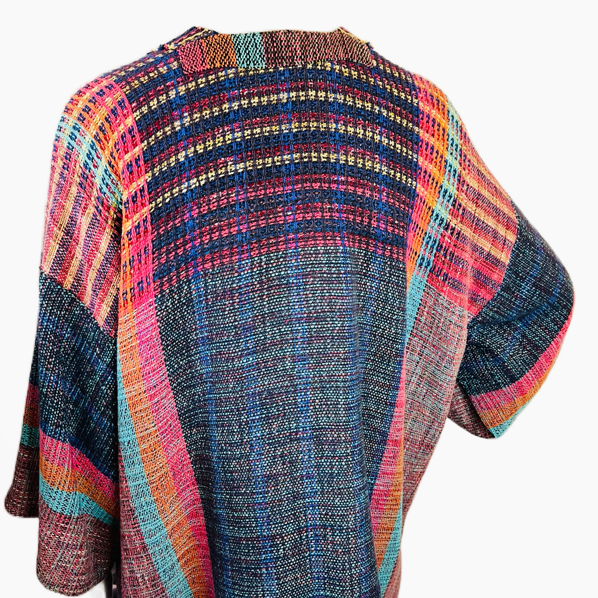 Peggy Kondo Rainbow Hand Woven Jacket — vintage Peggy Kondo top in multicolour