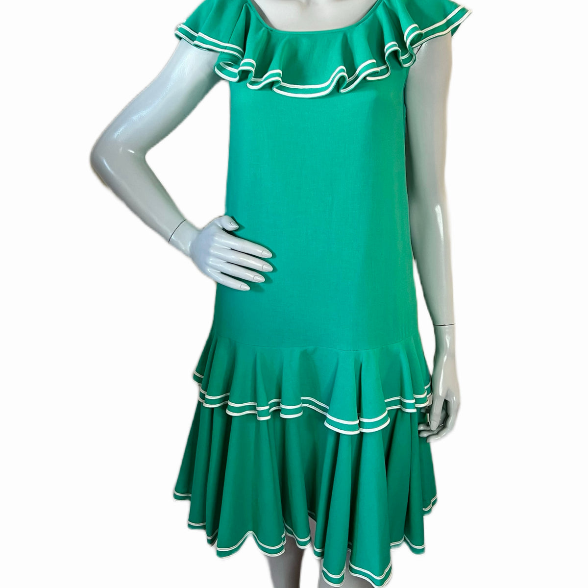 Christian Dior vintage green and white dress