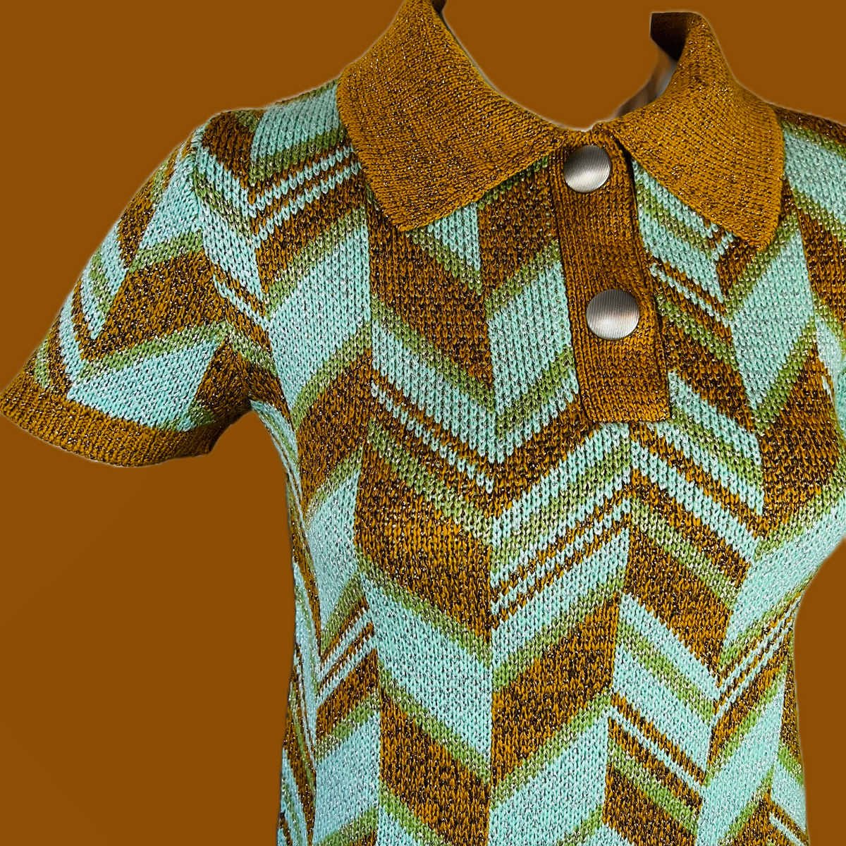 Miu Miu 2014 Metallic Knit Chevron Sweater — vintage Miu Miu knit