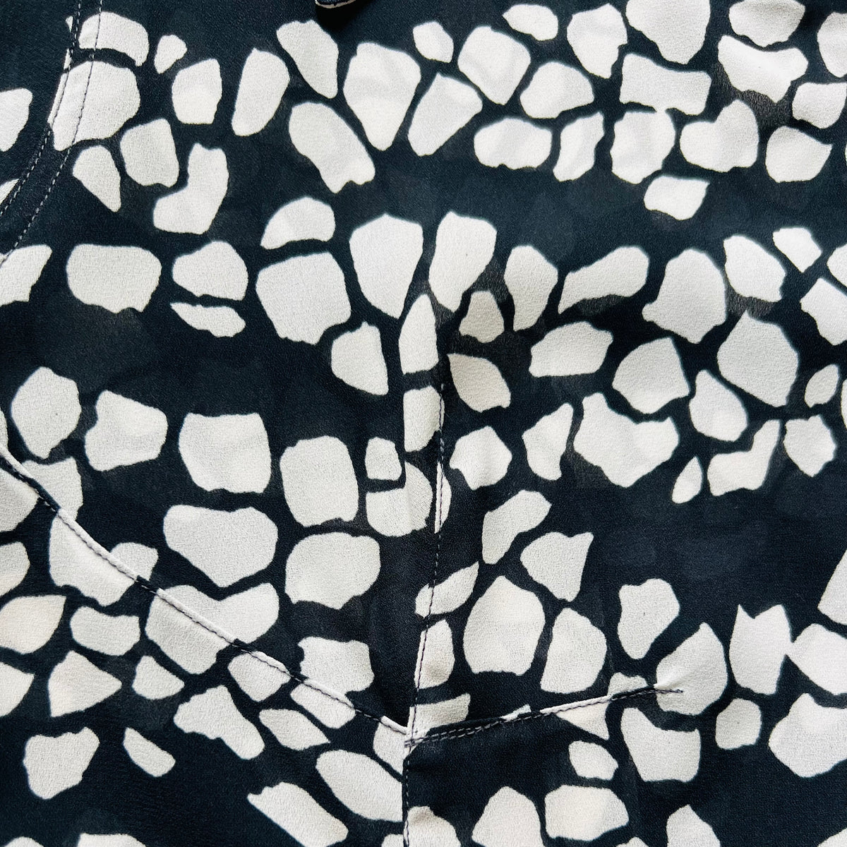 Versace JC 90s Black & White Print Sheer Blouse — vintage 1990s Versace top in black, white