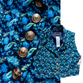 Versace JC 90s Blue & Green Cotton Velvet Top — vintage 1990s Versace top in green, blue