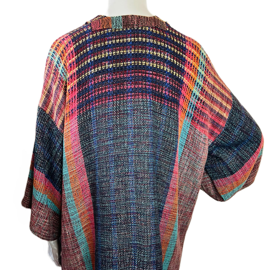 Peggy Kondo Rainbow Hand Woven Jacket — vintage Peggy Kondo top in multicolour