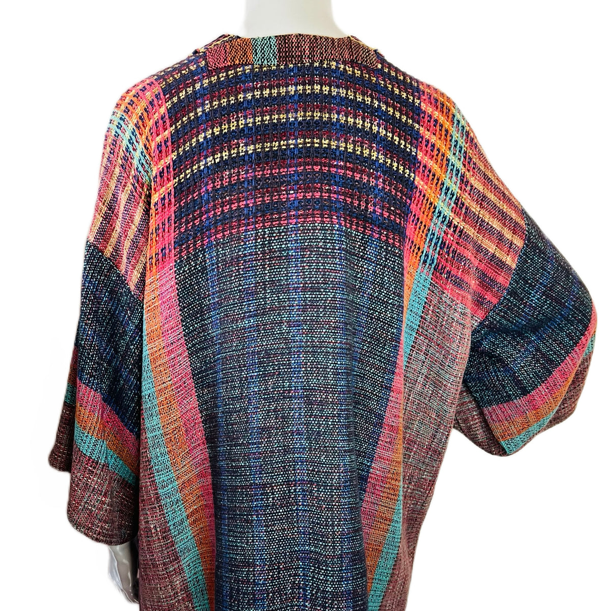 Peggy Kondo Rainbow Hand Woven Jacket — vintage Peggy Kondo top in multicolour