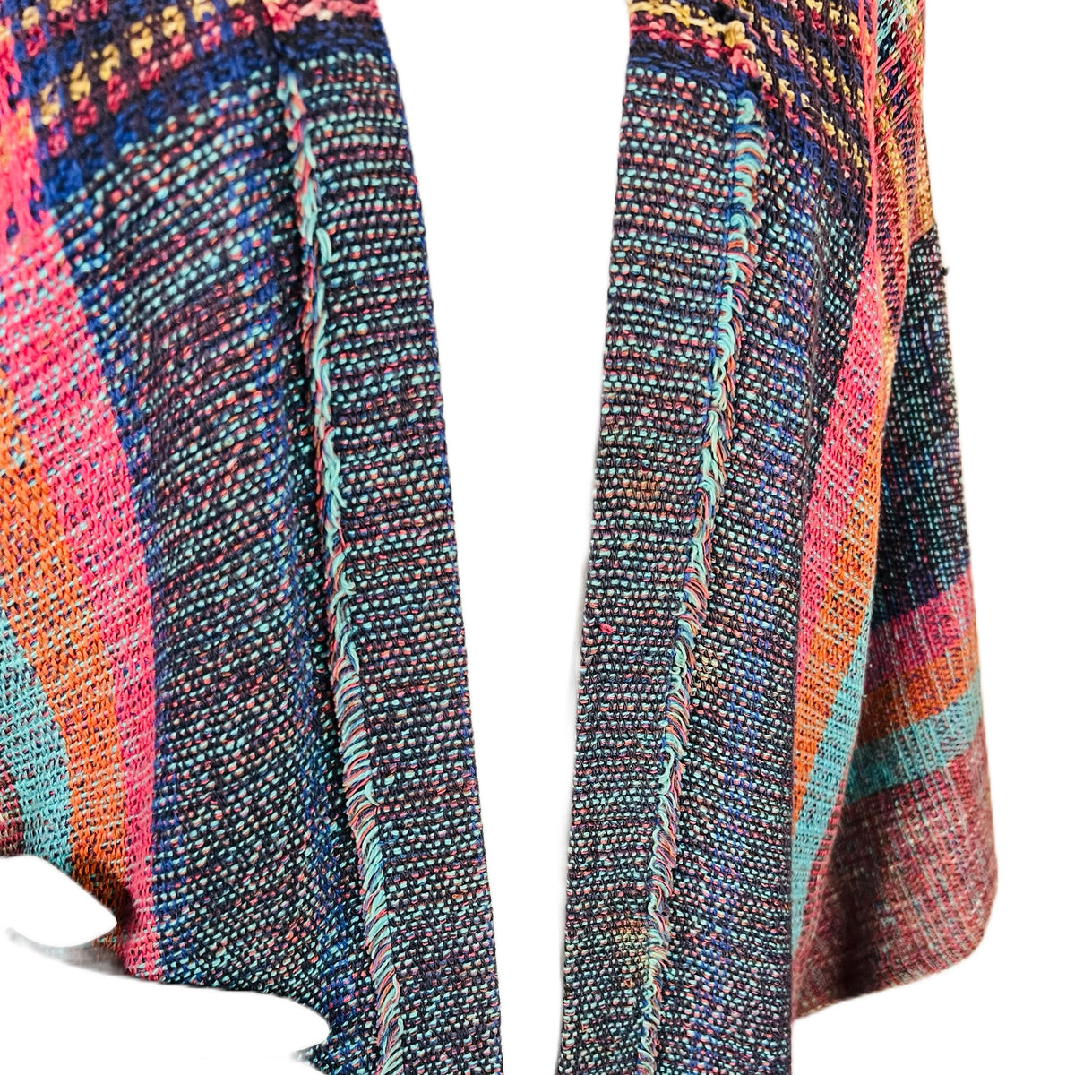 Peggy Kondo Rainbow Hand Woven Jacket — vintage Peggy Kondo top in multicolour