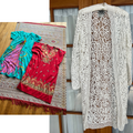 2 caftans & lace duster — vintage caftan in green