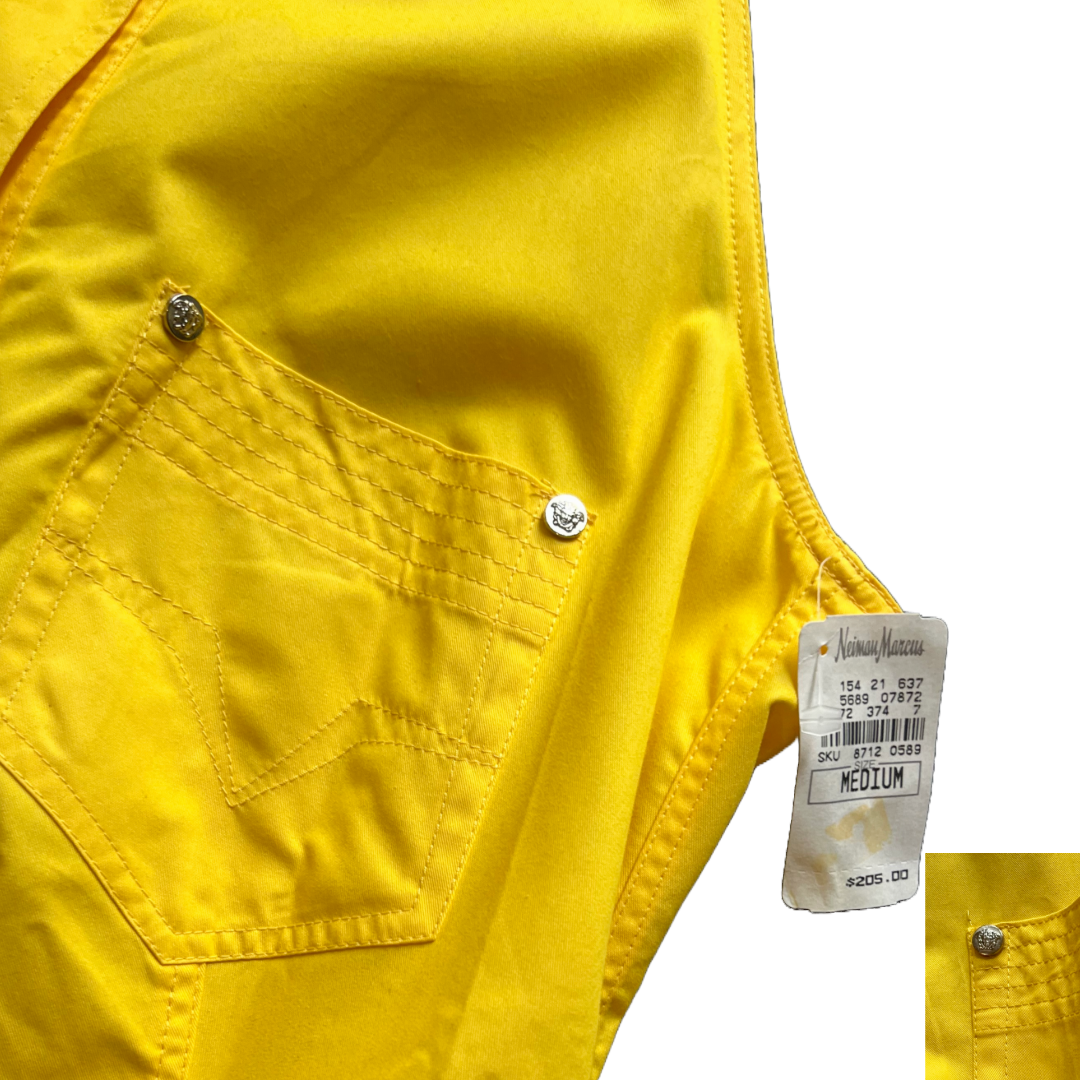 Versace JC 90s Banana Yellow Tunic Top — vintage 1990s Versace caftan in yellow