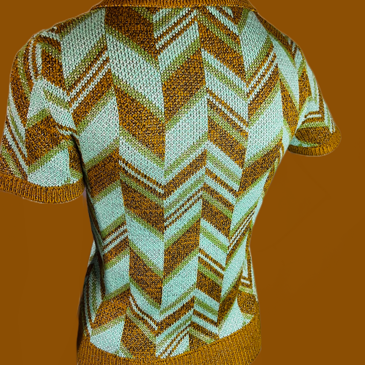 Miu Miu 2014 Metallic Knit Chevron Sweater — vintage Miu Miu knit