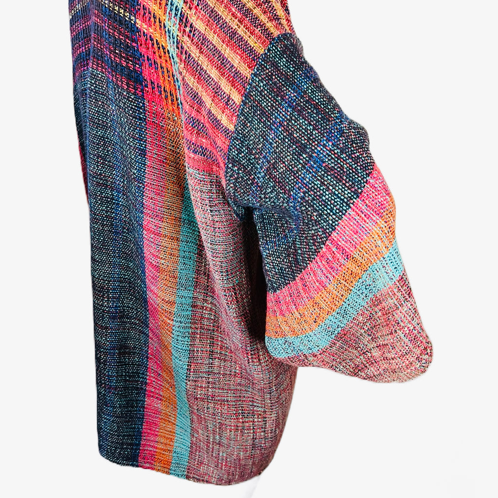 Peggy Kondo Rainbow Hand Woven Jacket — vintage Peggy Kondo top in multicolour