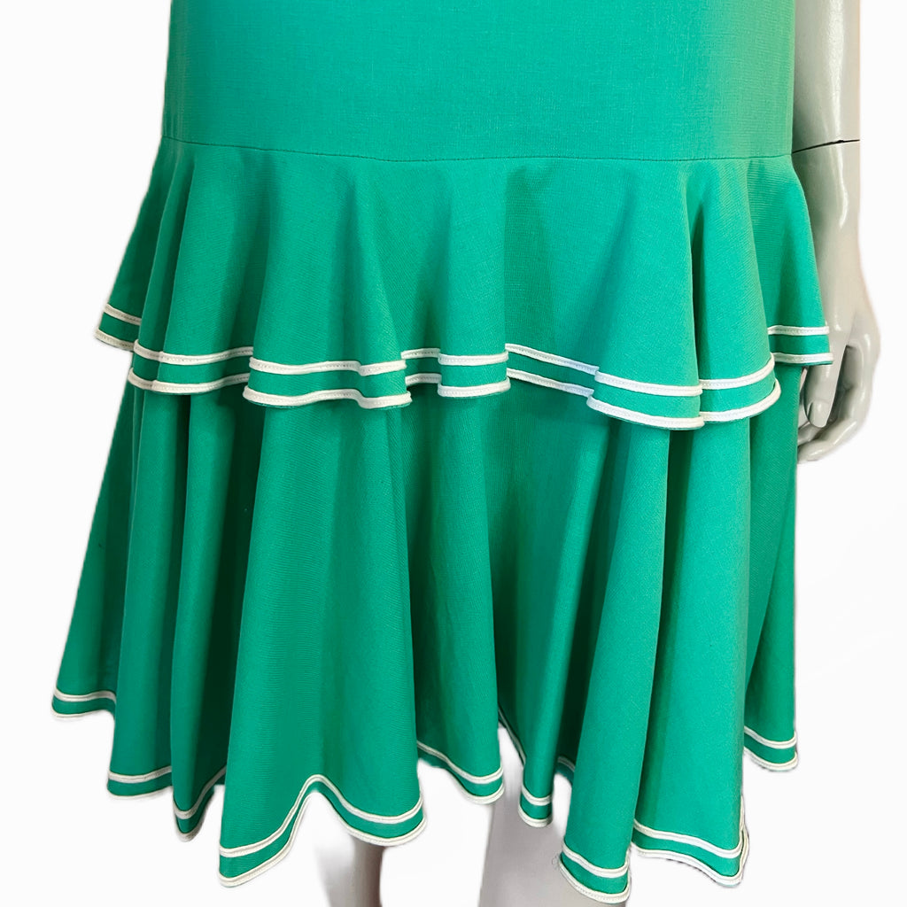 Christian Dior Green & White 80s Ready to Wear Dress — vintage 1980s Christian Dior dress in white, green