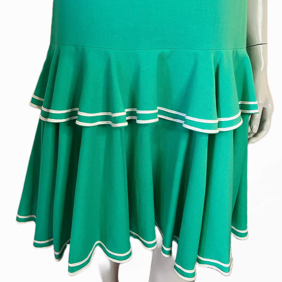 Christian Dior Green & White 80s Ready to Wear Dress — vintage 1980s Christian Dior dress in white, green