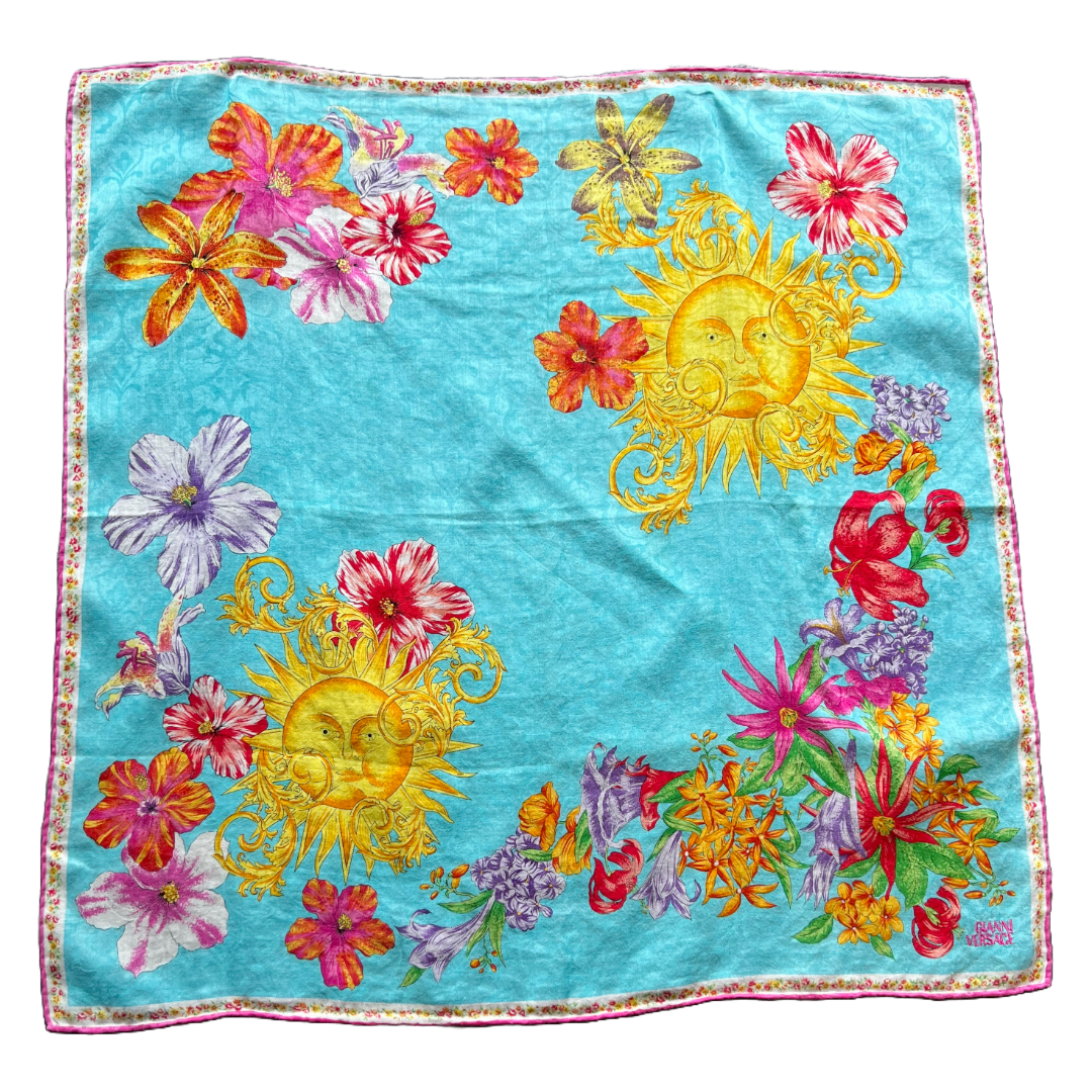 Gianni Versace 90s sun motif scarf