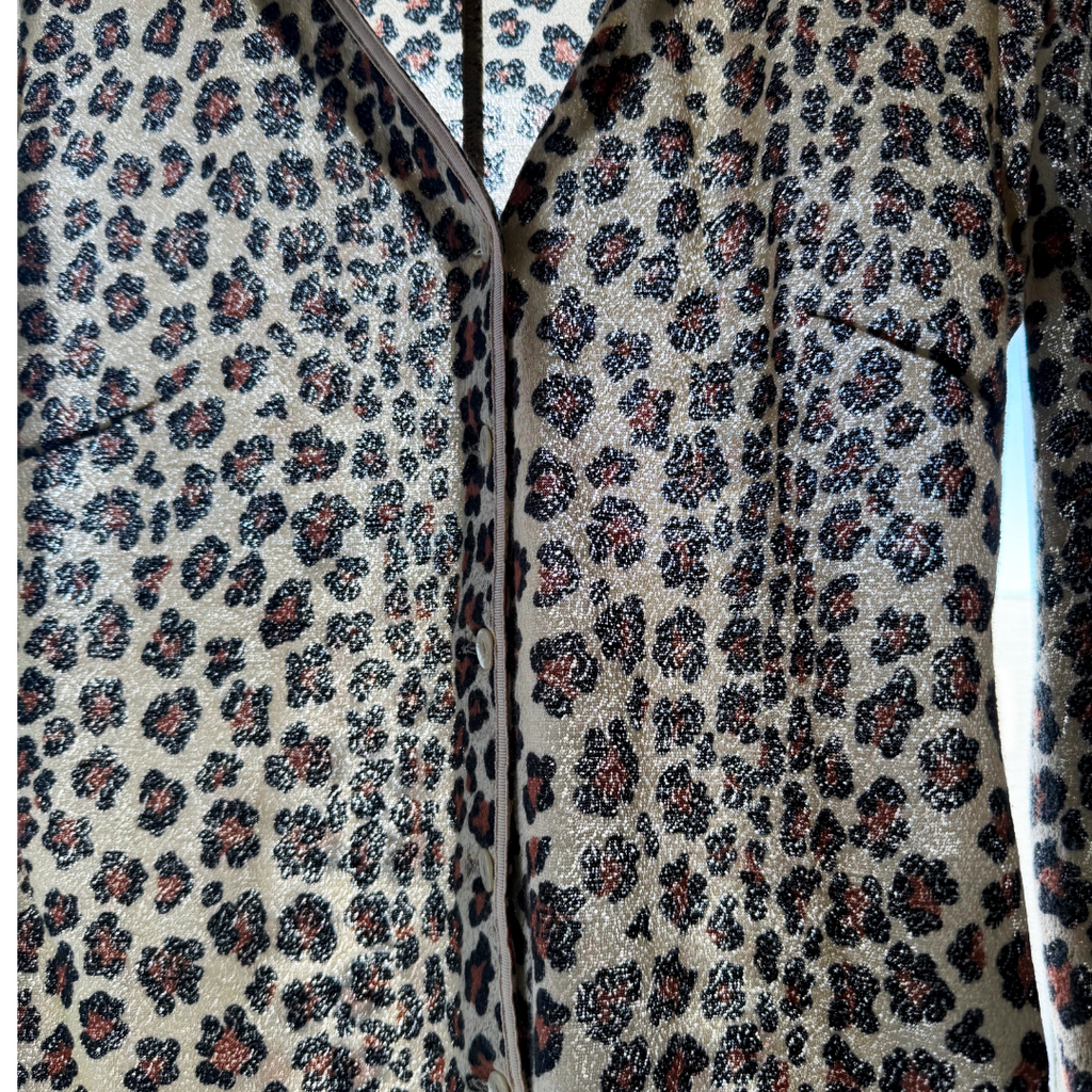 90s Fendi Jeans Leopard FF Cardigan — vintage 1990s Fendi knit in brown