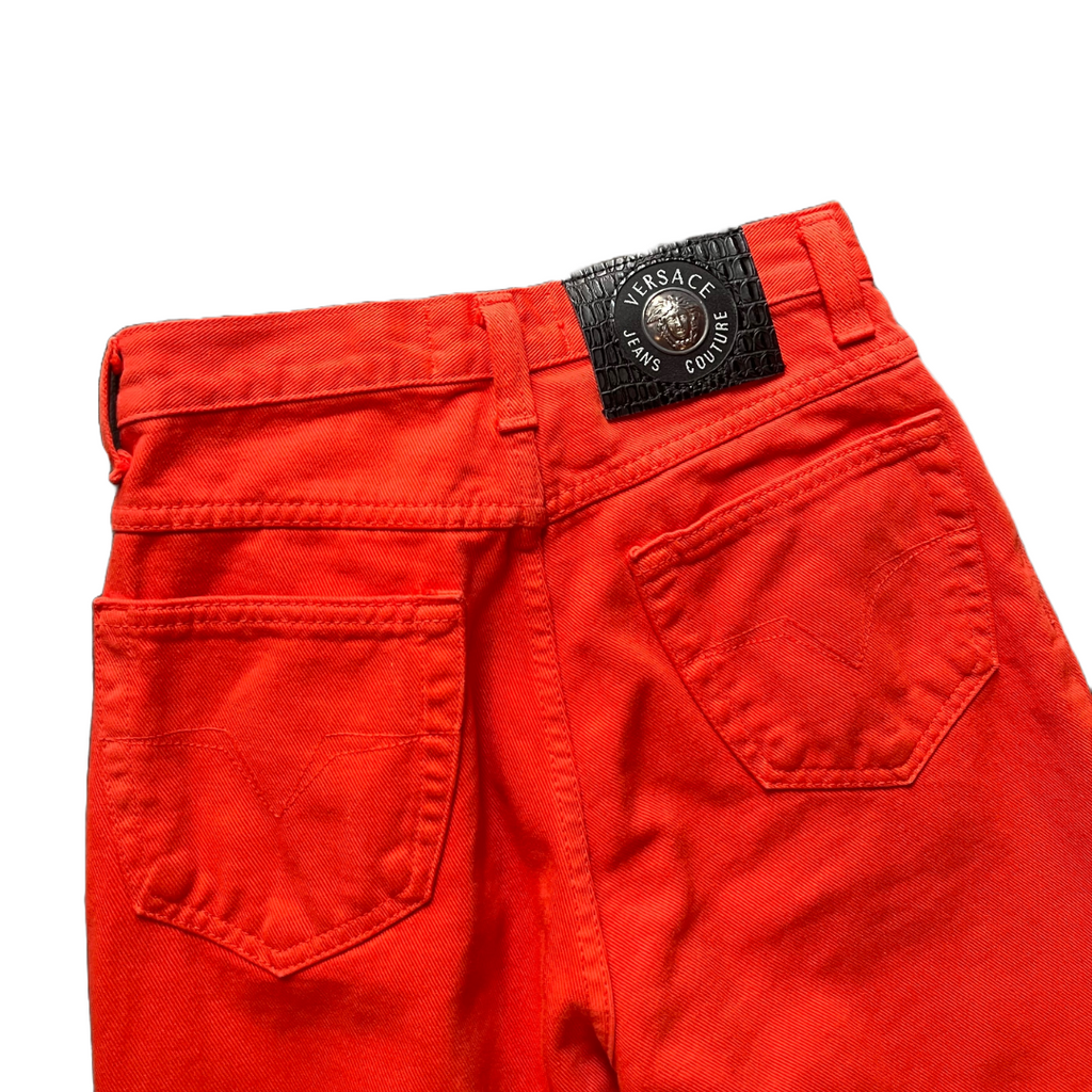 Versace Jeans Couture 90s Orange Jeans — vintage 1990s Versace bottoms in orange