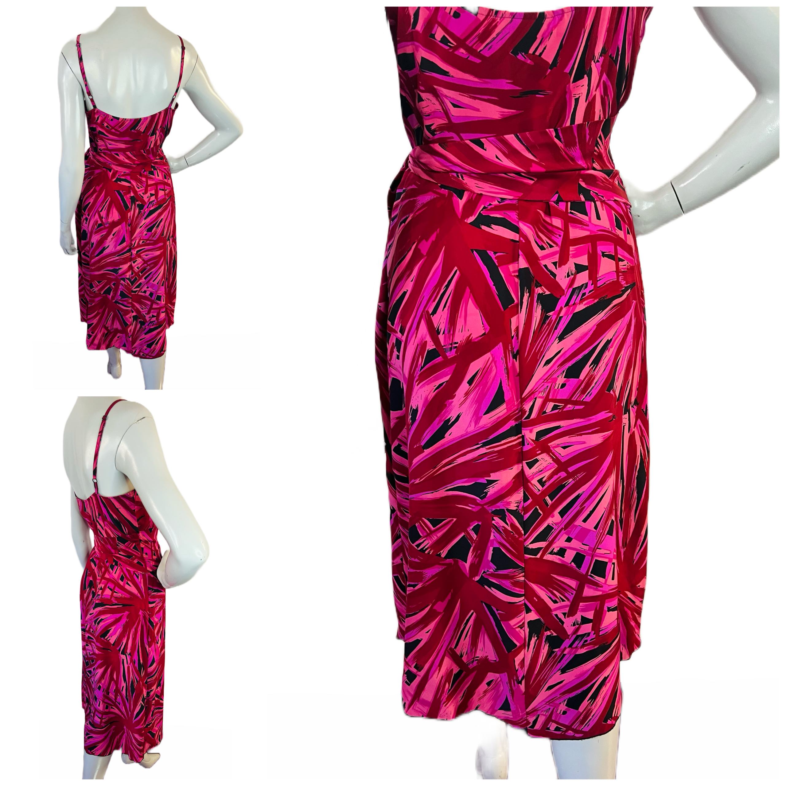 Betsey Johnson 1990s Magenta Raspberry Silk Dress — vintage 1990s Betsey Johnson dress in pink