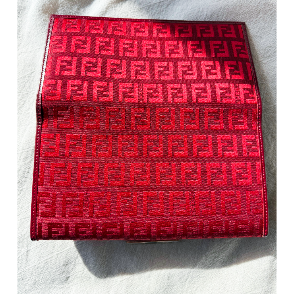 Fendi Red Zucca Long Wallet — vintage Fendi bag in red