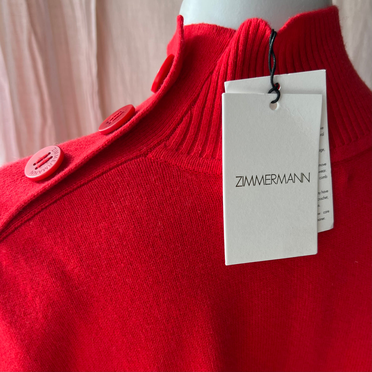 Red Zimmermann New with Tags Cashmere Sweater — vintage Zimmermann knit in red
