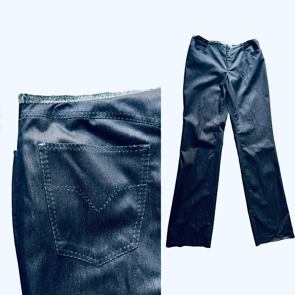 Versace Jeans Couture y2k Blue Glitter Pants — vintage 2000s Versace bottoms in blue