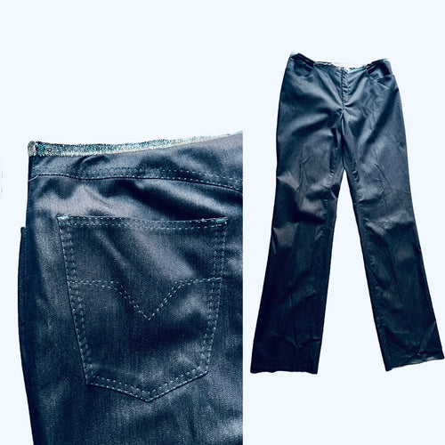 Versace Jeans Couture y2k Blue Glitter Pants — vintage 2000s Versace bottoms in blue