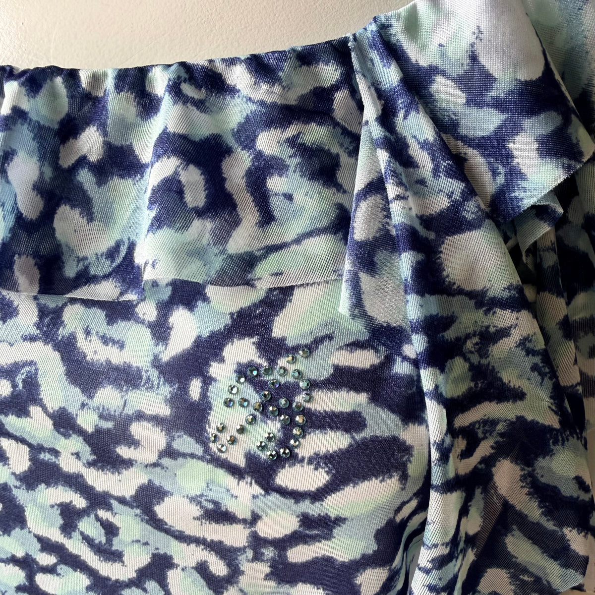 Blumarine Sheer Blue Ruffle Tank — vintage 2000s Blumarine top in blue