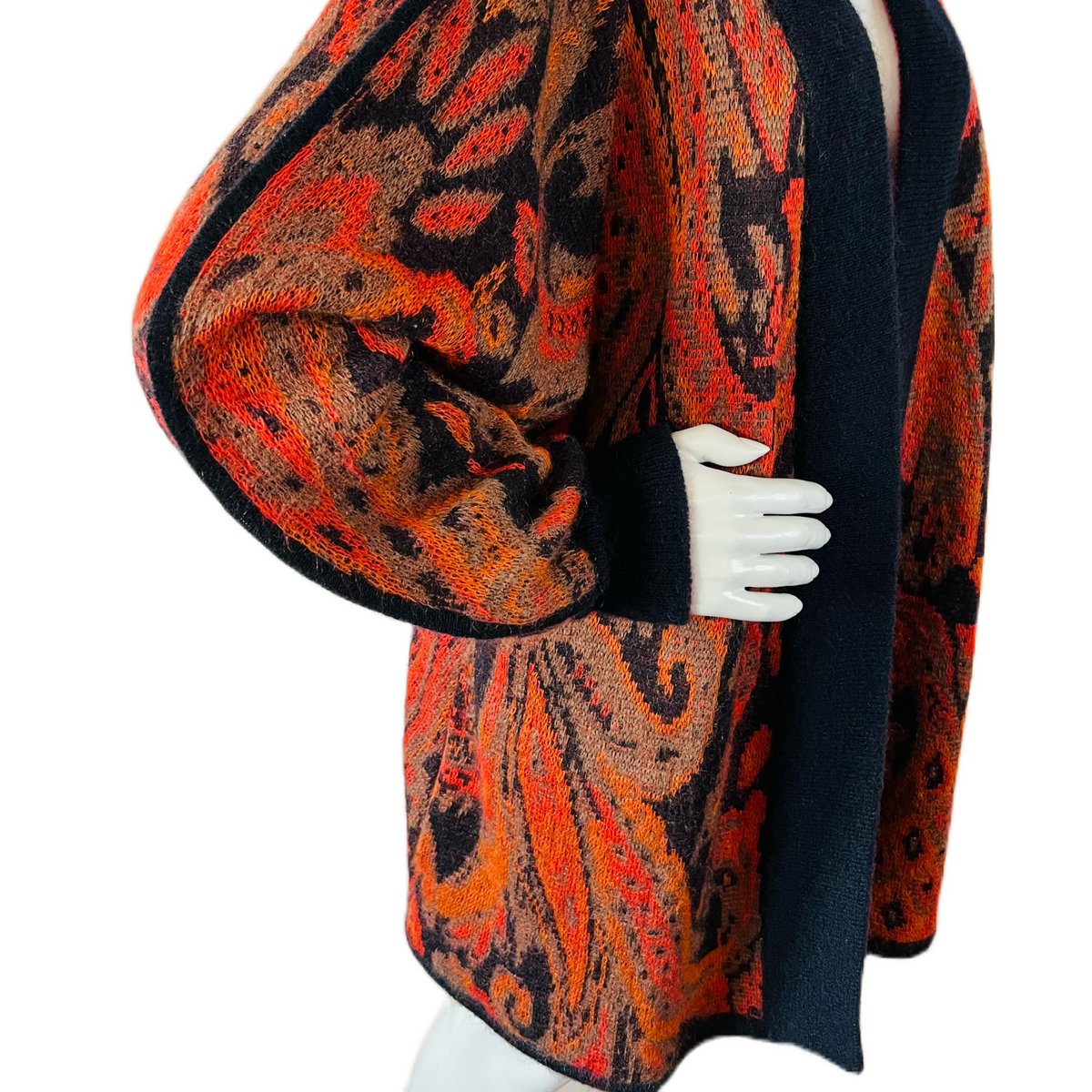Escada Cardigan Mohair Knit Sweater w Pockets — vintage Escada knit in black