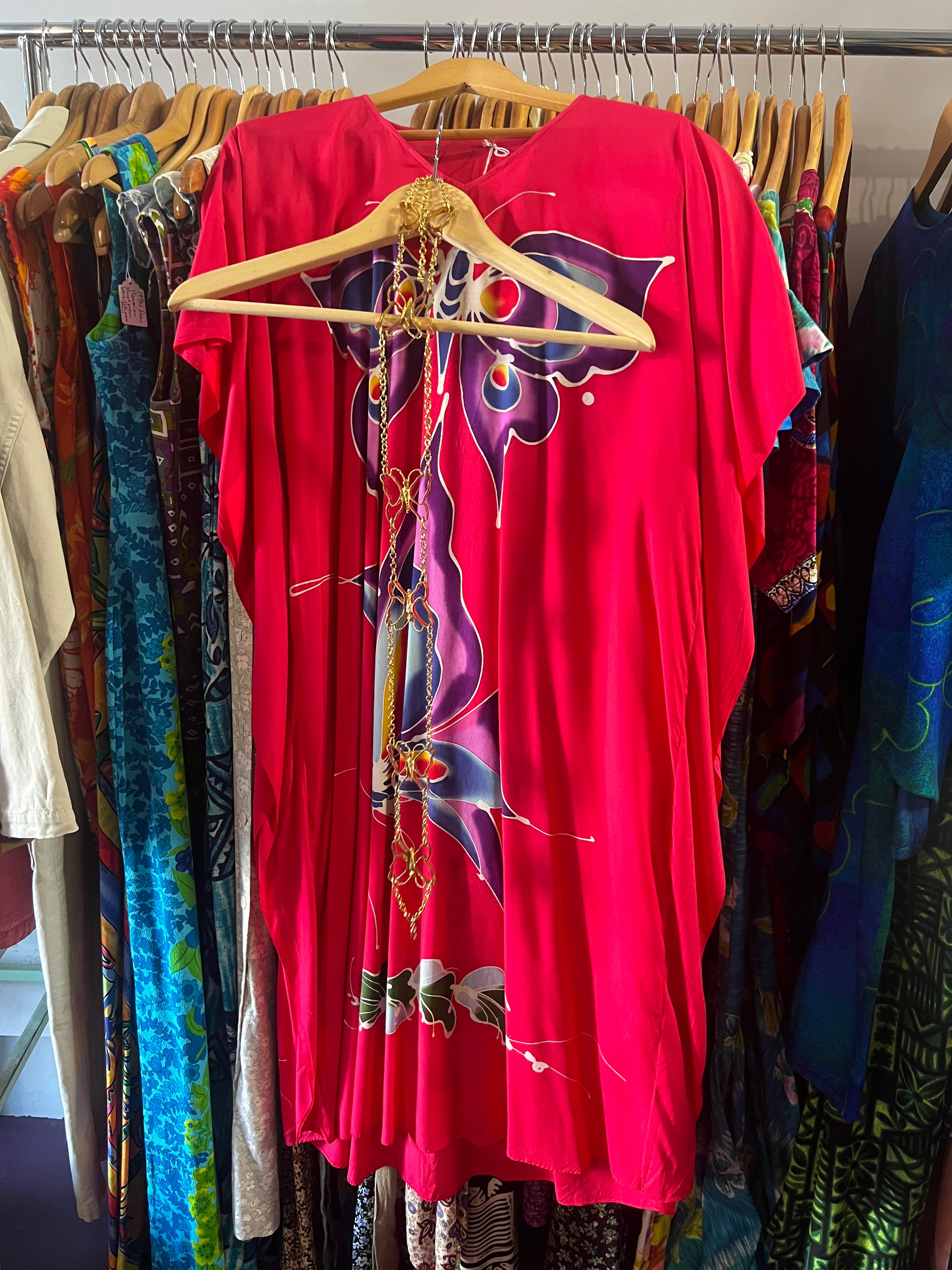 Butterfly caftan & belt — vintage 1970s belt