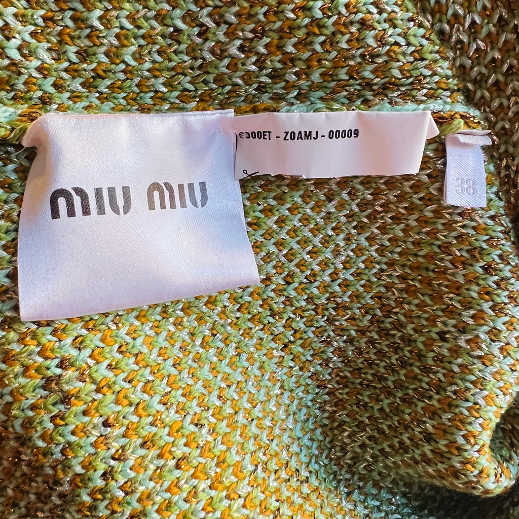 Miu Miu 2014 Metallic Knit Chevron Sweater — vintage Miu Miu knit