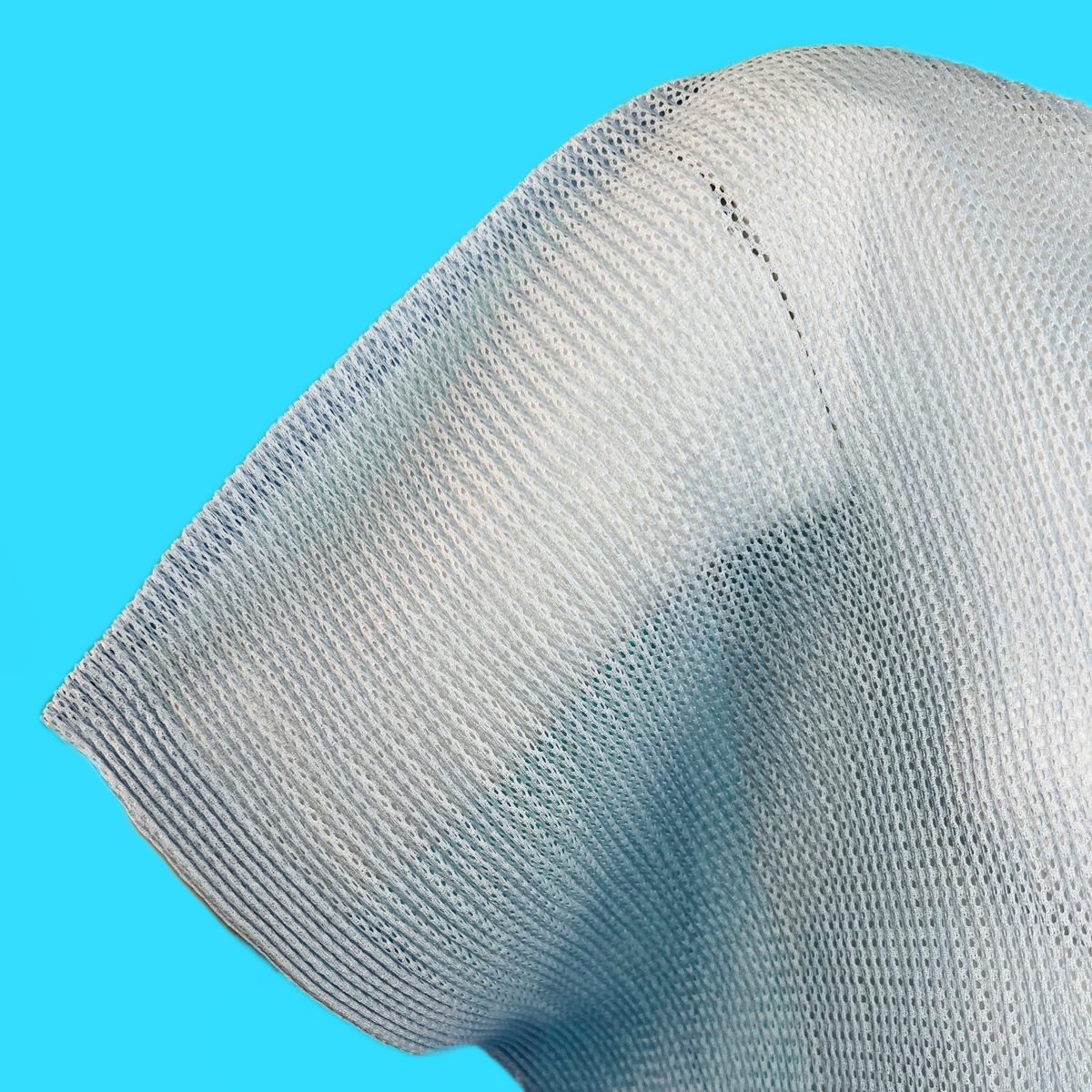 Issey Miyake Sky Blue Pleats Please Cropped Mesh Top — vintage Issey Miyake top in blue