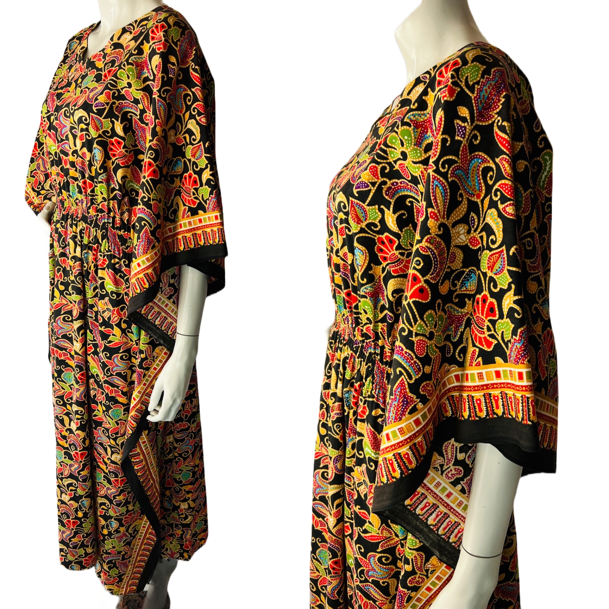 Rainbow Floral Caftan — vintage caftan in multicolour