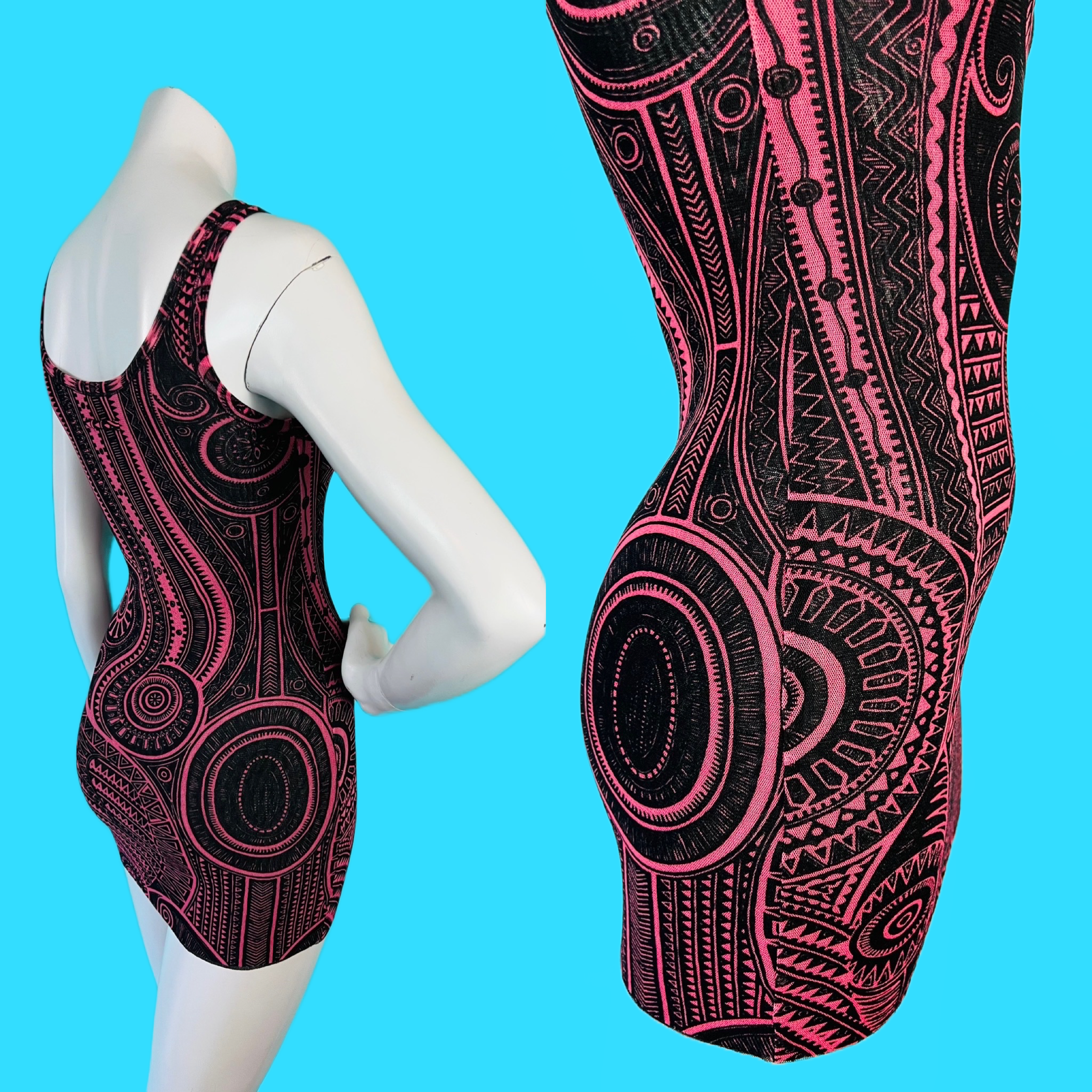 Jean Paul Gaultier Soleil 90s Tank Top/Dress — vintage 1990s Jean Paul Gaultier dress in black, red