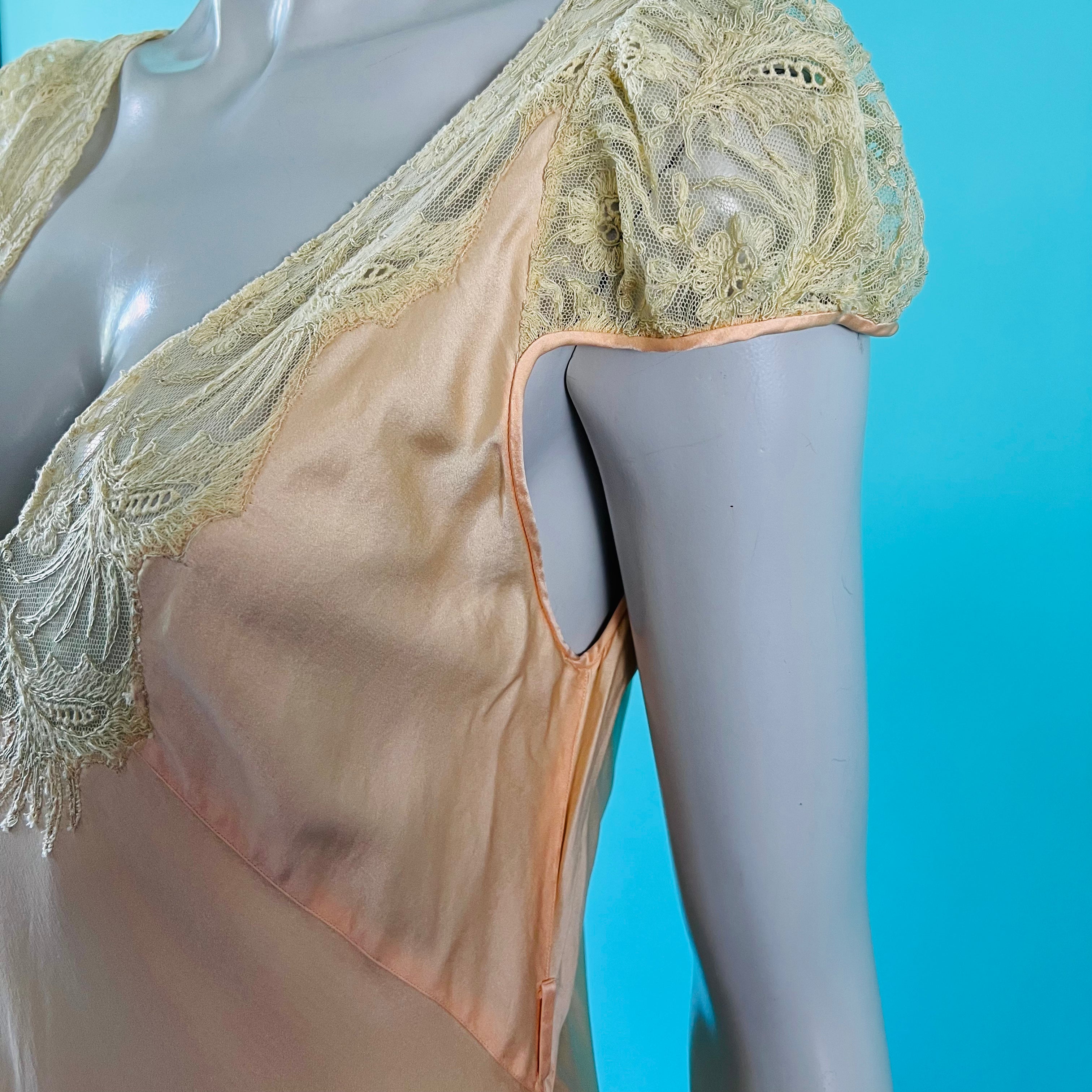 1940s Bias Cut Lace Pink Slip Dress — vintage 1940s dress in pink