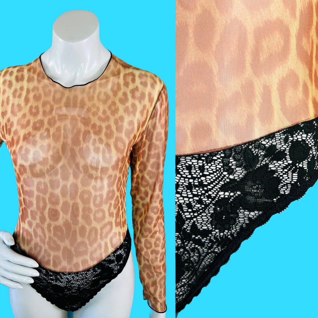 Guy Laroche vintage mesh lace bodysuit!