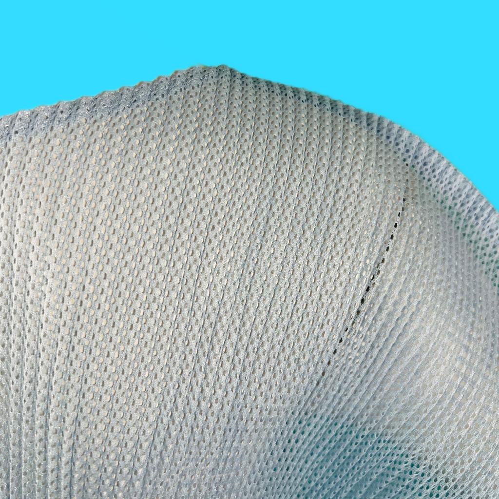 Issey Miyake Sky Blue Pleats Please Cropped Mesh Top — vintage Issey Miyake top in blue