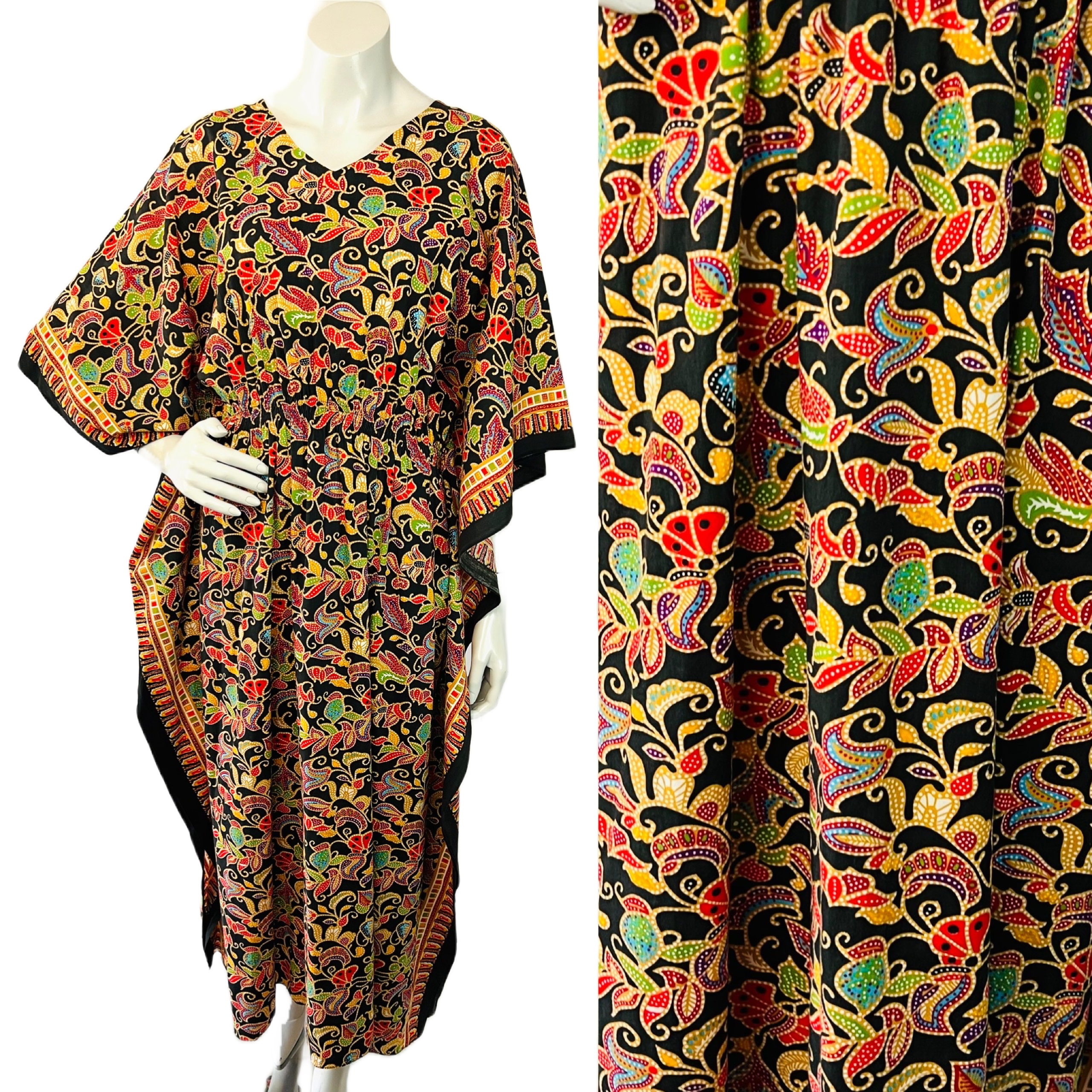 Rainbow Floral Caftan — vintage caftan in multicolour