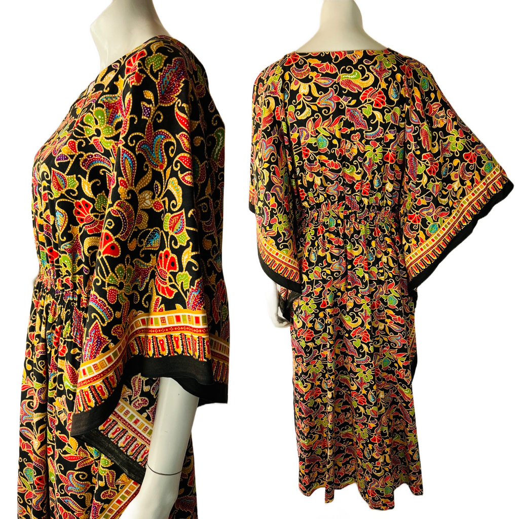 Rainbow Floral Caftan — vintage caftan in multicolour