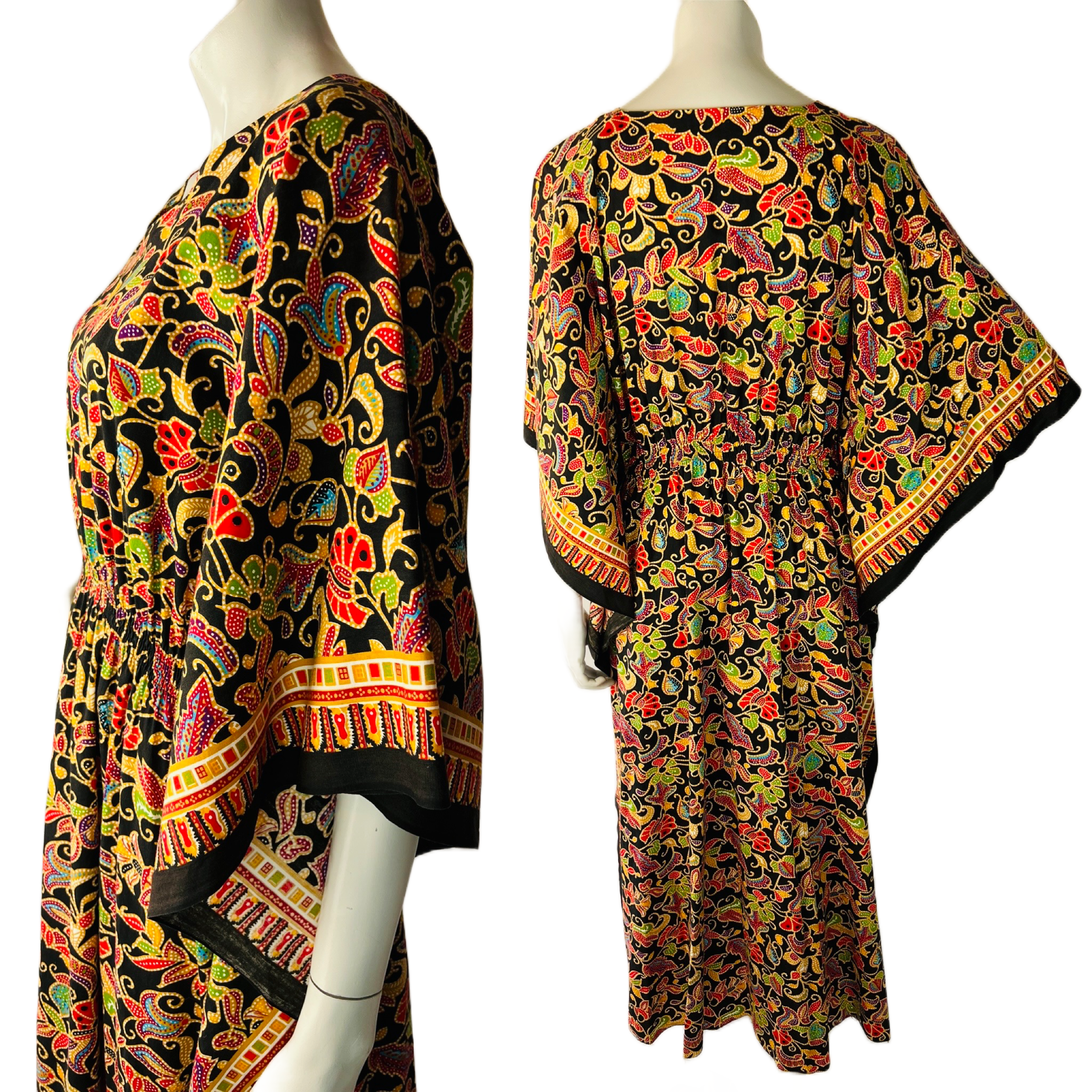 Rainbow Floral Caftan — vintage caftan in multicolour