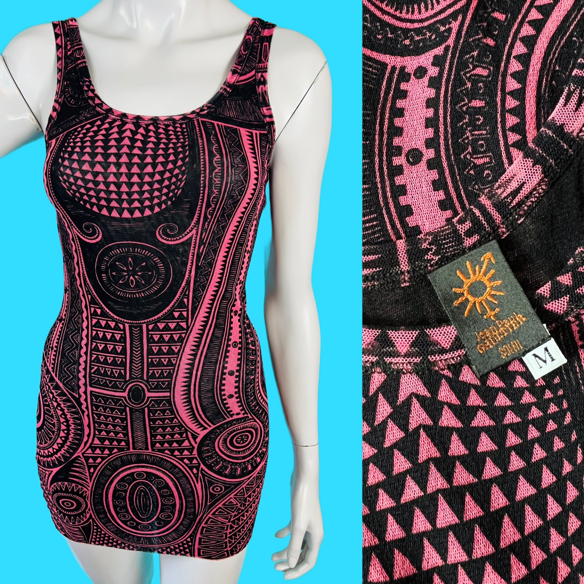 Jean Paul Gaultier Soleil 90s Tank Top/Dress — vintage 1990s Jean Paul Gaultier dress in black, red