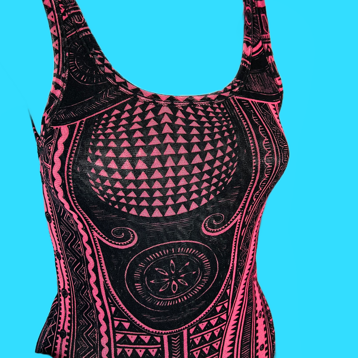 Jean Paul Gaultier Soleil 90s Tank Top/Dress — vintage 1990s Jean Paul Gaultier dress in black, red