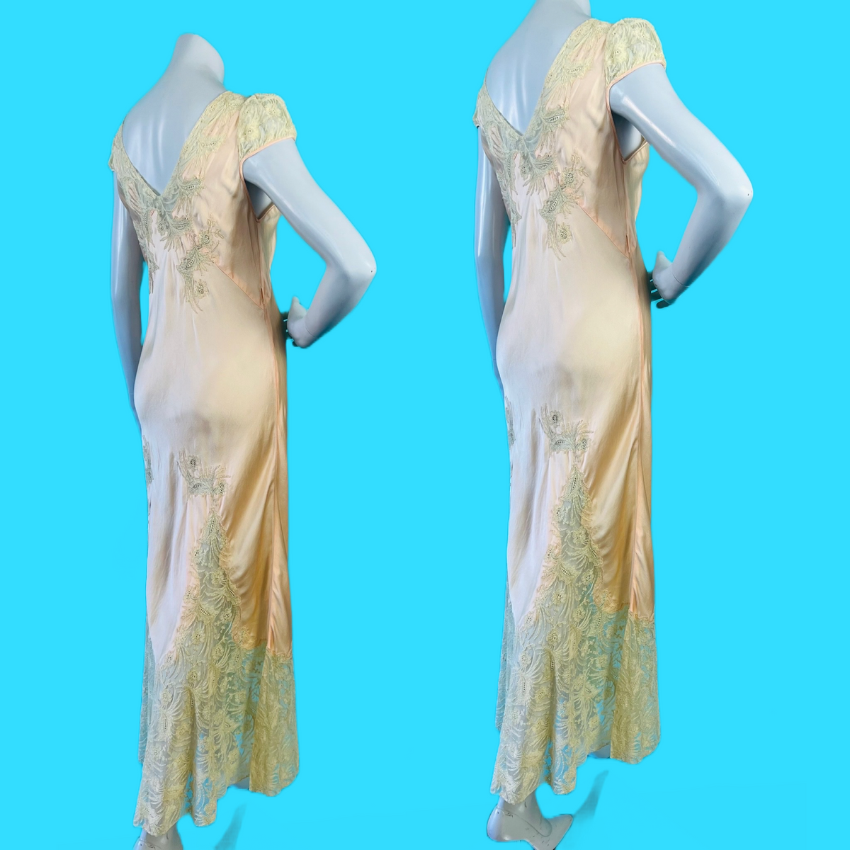 1940s Bias Cut Lace Pink Slip Dress — vintage 1940s dress in pink