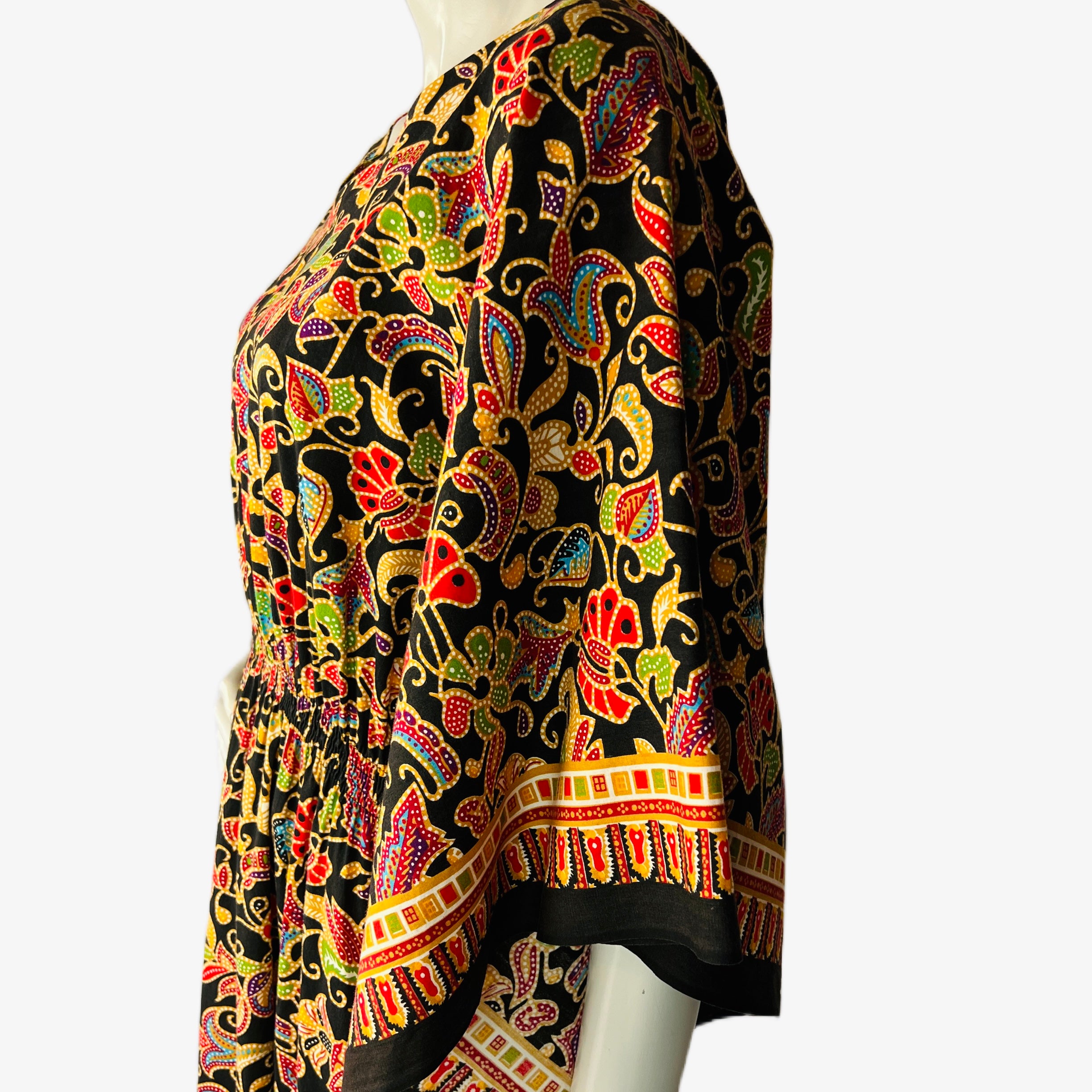 Rainbow Floral Caftan — vintage caftan in multicolour