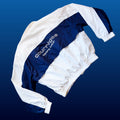 1990s Courrèges Sport Futur White and Blue Color Block Track Jacket — vintage 1990s Courrèges jacket in white, blue