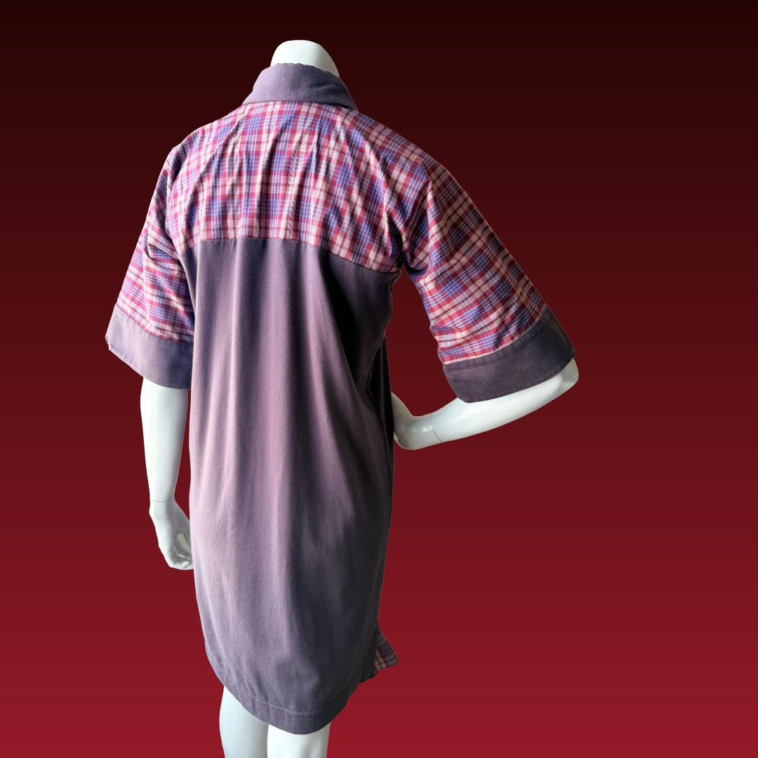 Vivienne Westwood Red Label Button Up Dress/Duster — vintage 2000s Vivienne Westwood dress in grey, purple, red