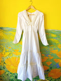 Cream Gunne Sax Maxi Prairie Dress. Sold exclusively at Empress Vintage in Berkeley, CA.