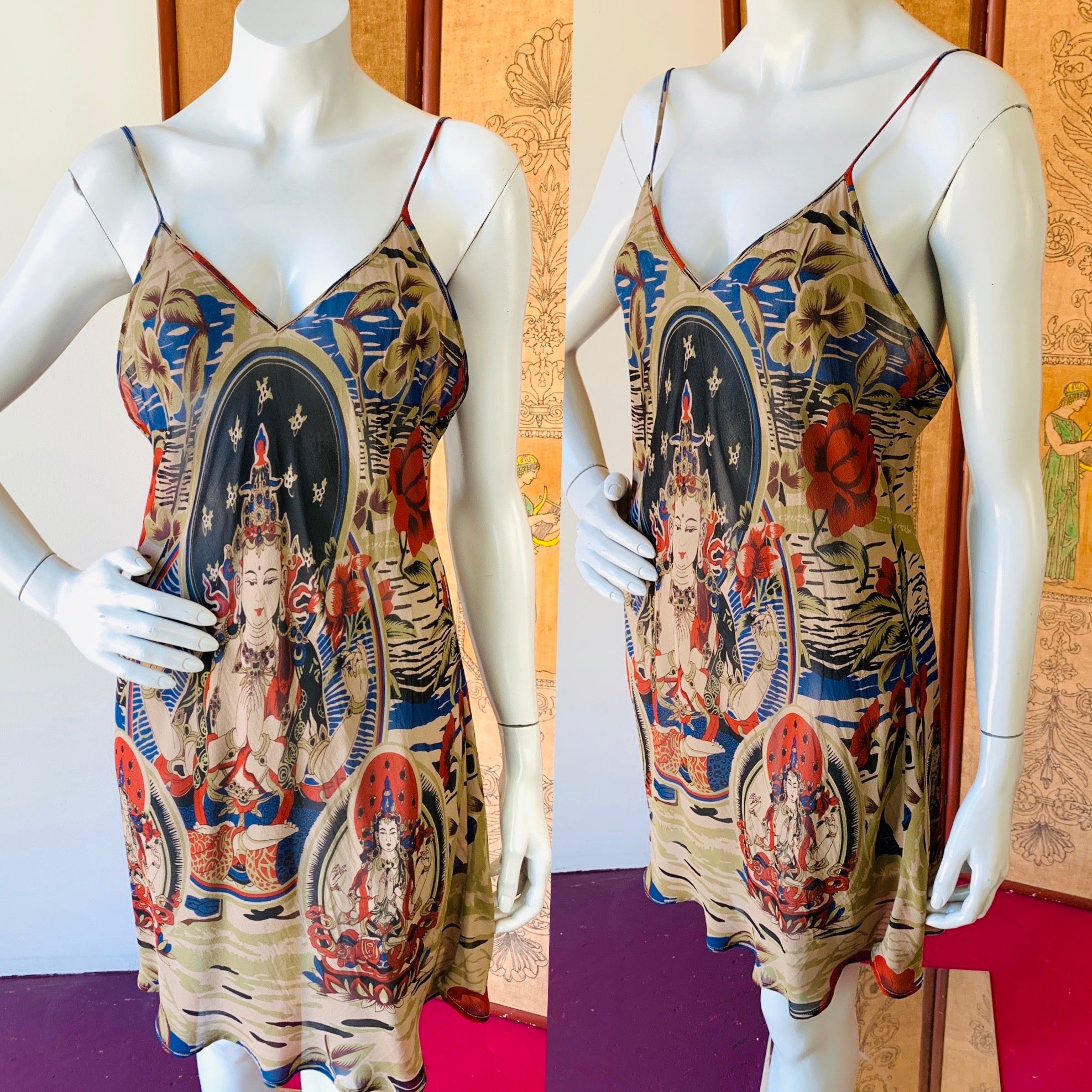 Silk slip dress by the Mary Green label.