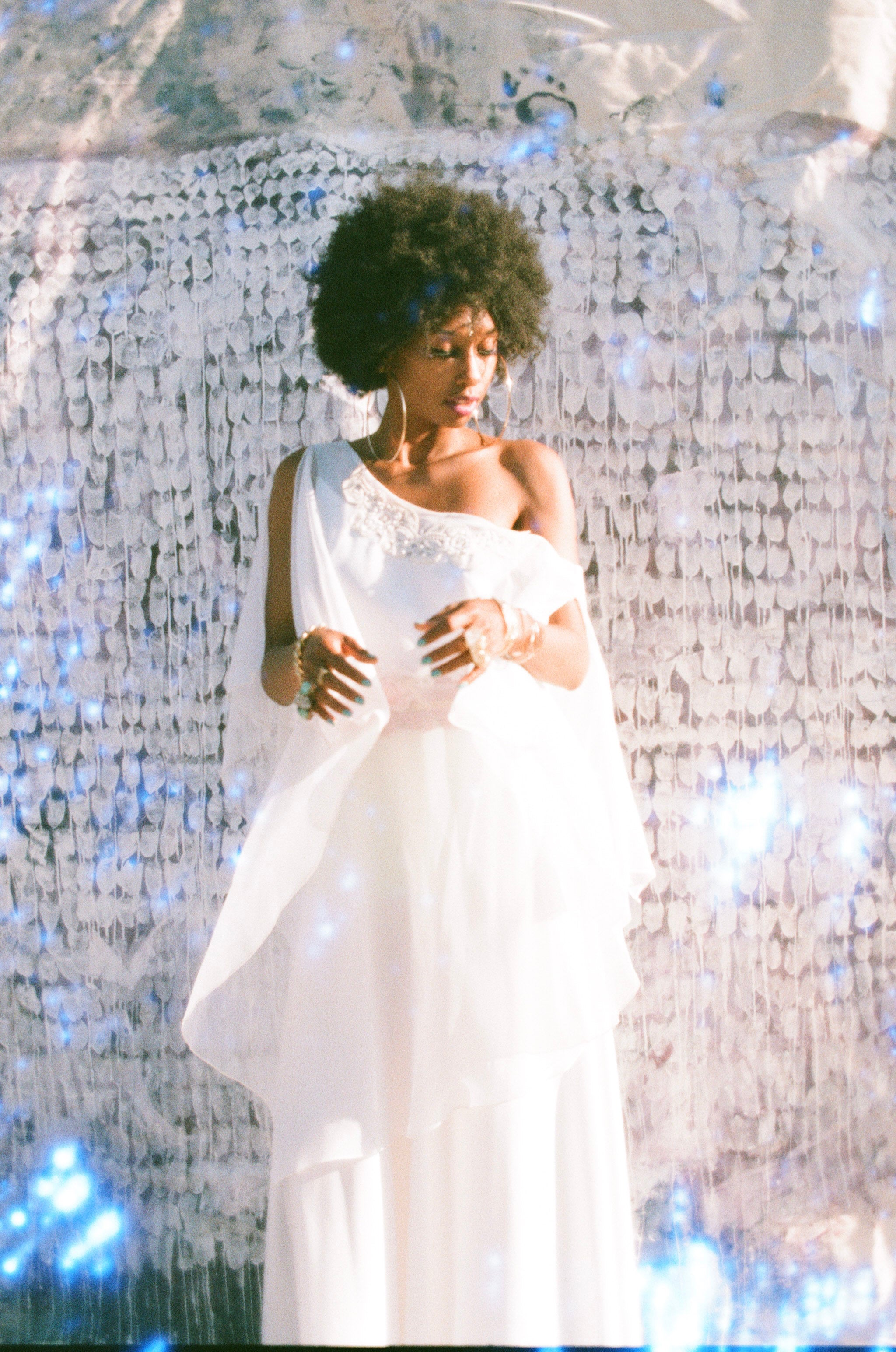 Ethereal White 1970s Maxi Dress — vintage 1970s dress in white
