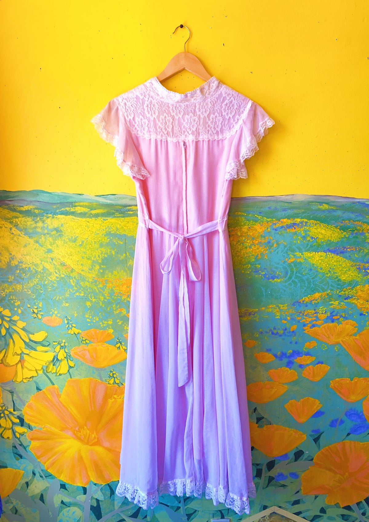 Pastel Pink Gunne Sax Short Sleeve Maxi Dress — vintage Gunne Sax dress in pink