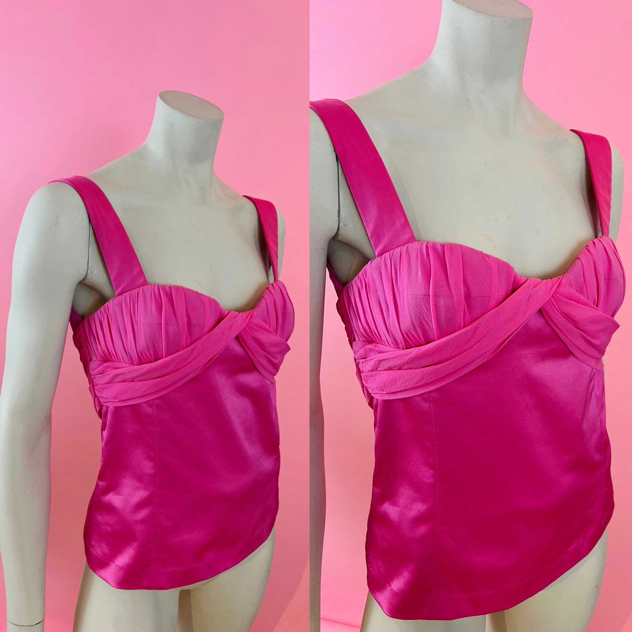Versace VJC Pink Bustier Tank Top — vintage Versace top in pink