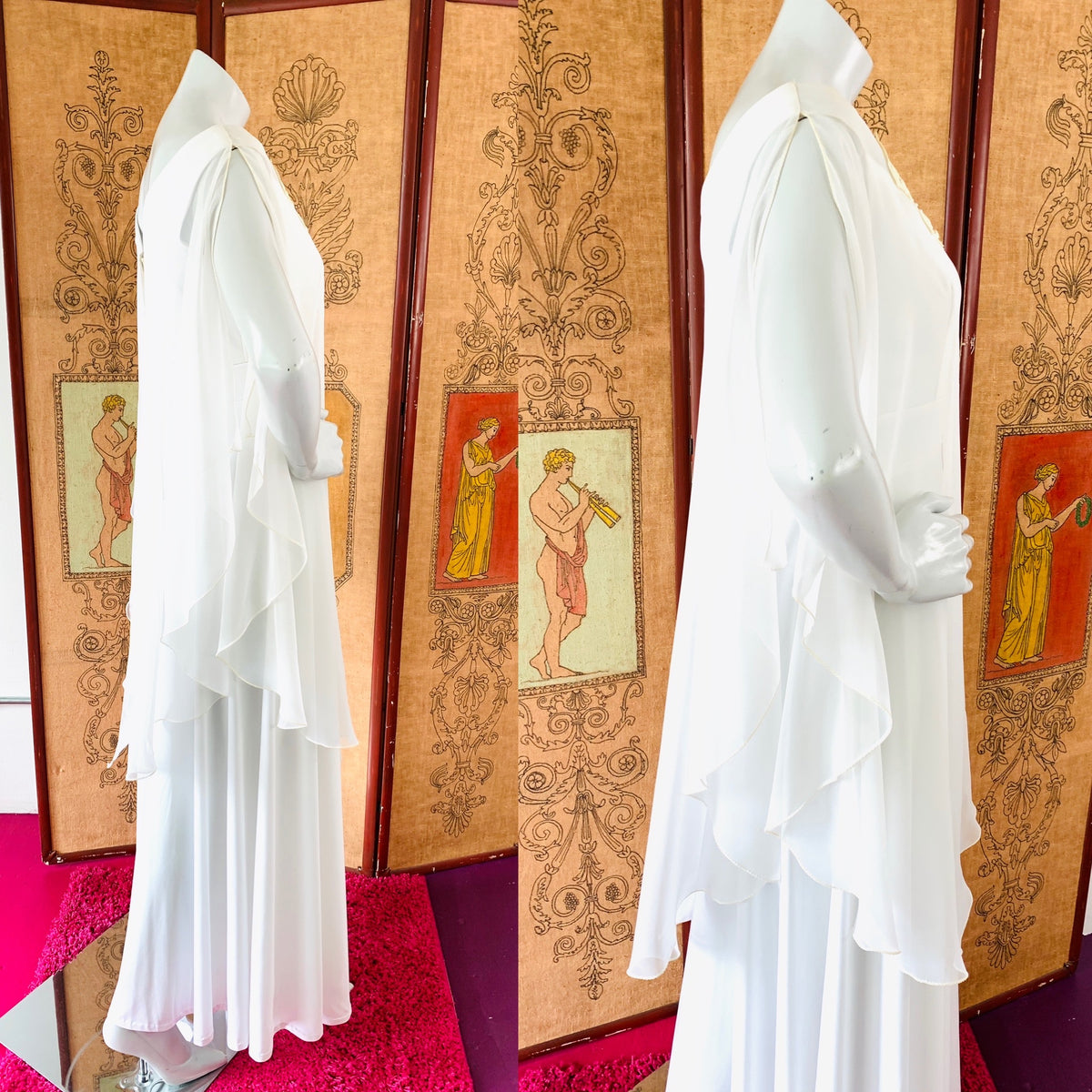 Ethereal White 1970s Maxi Dress — vintage 1970s dress in white