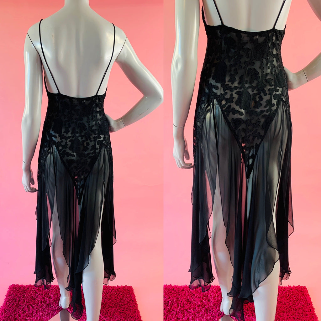 Dark Fantasy Faerie Sheer Burnout Slip Dress — vintage Fantasies by Morgan Taylor dress