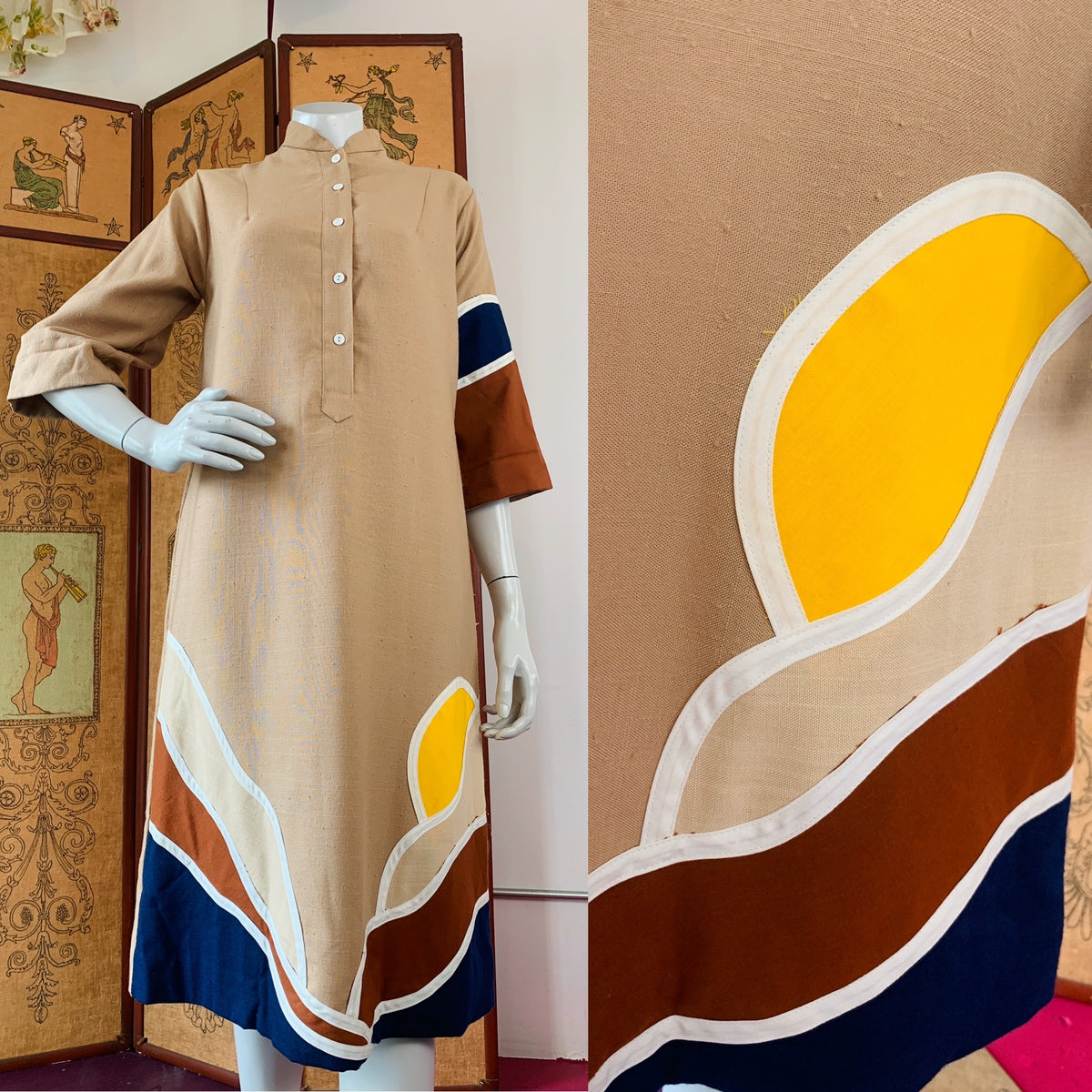 Sunrise Sunset Art to Wear Caftan — vintage 1960s Alfredo's Wife caftan