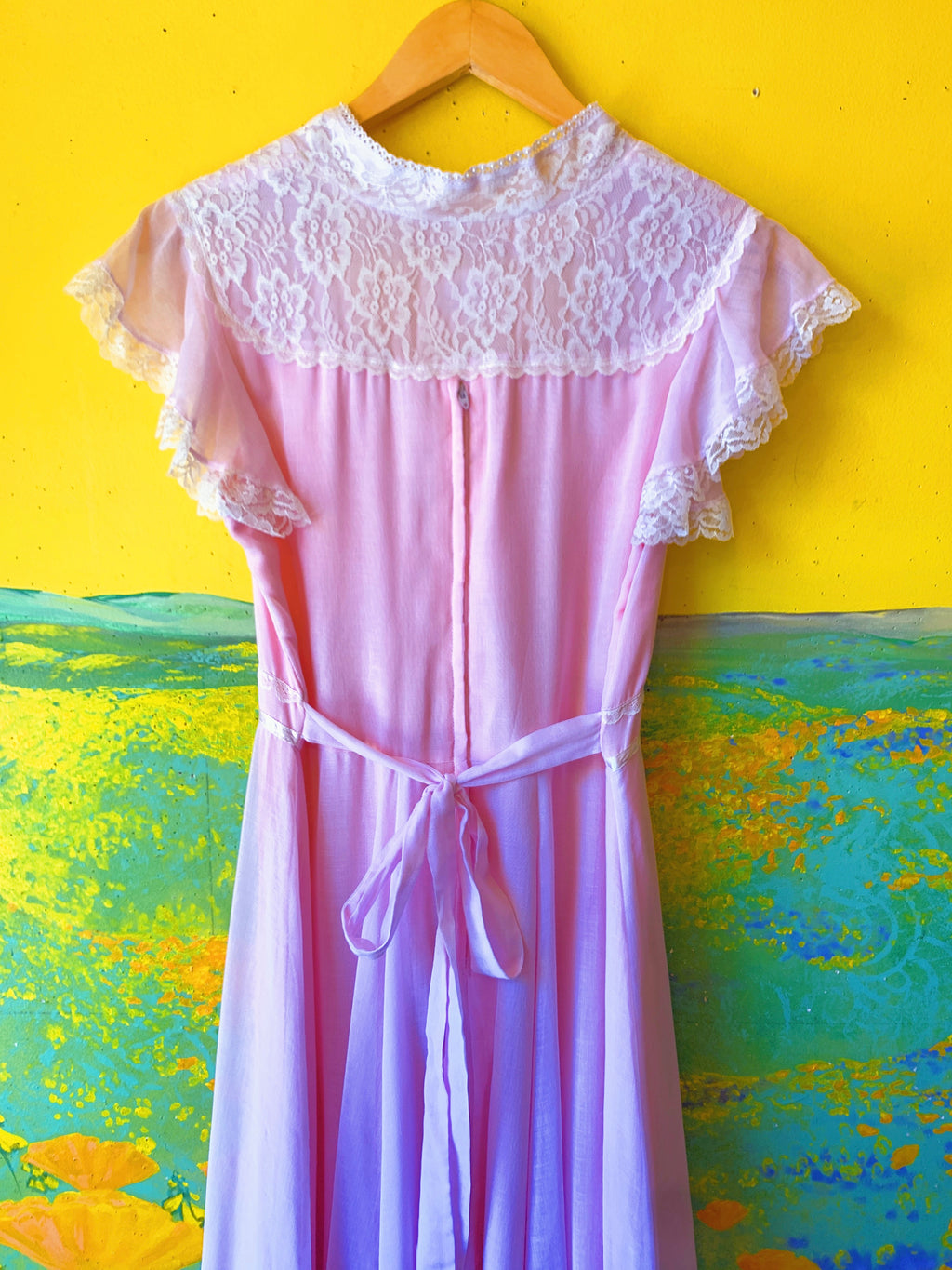 Pastel Pink Gunne Sax Short Sleeve Maxi Dress — vintage Gunne Sax dress in pink